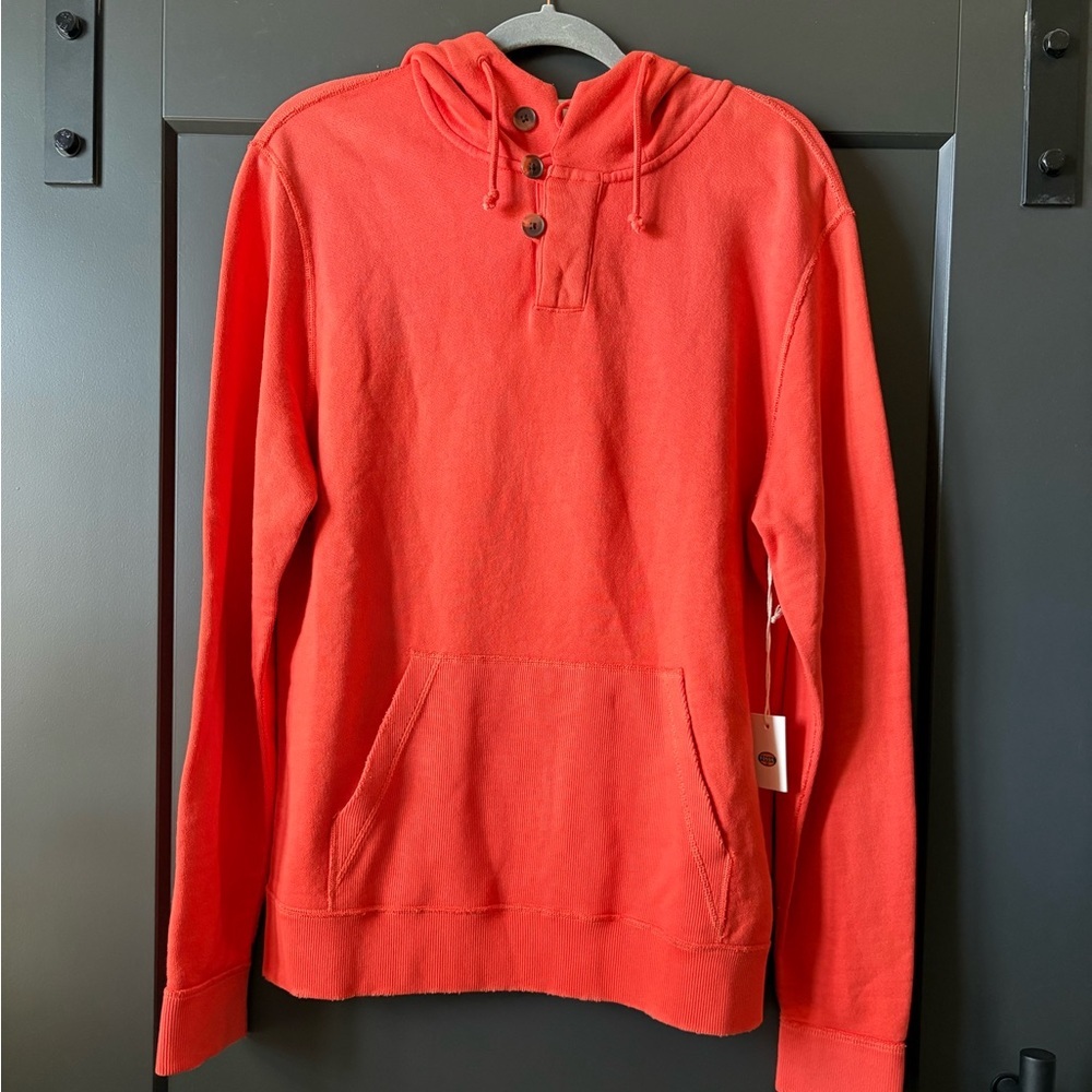NWT Fossil Men's Orange Hoodie, French Terry, Lightweight